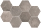 Preview: Flaviker Backstage Graphite Mosaik Hexagon 30x50 cm