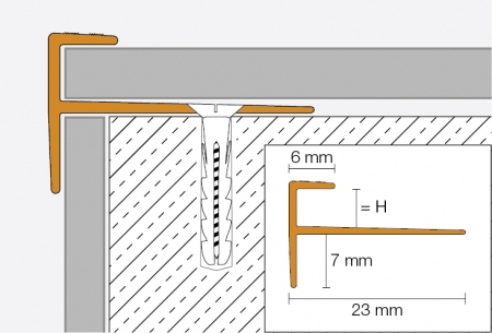 Schlüter VINPRO-STEP Kantenschutzprofil (Treppe) titan gebürstet Höhe: 3 mm