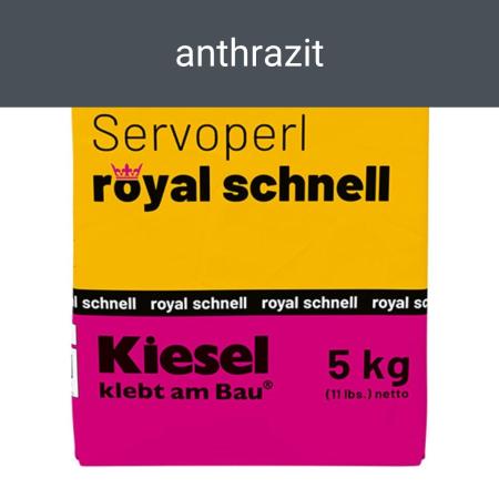 Kiesel Servoperl royal schnell anthrazit flexible Premiumfuge 5 kg Papierbeutel