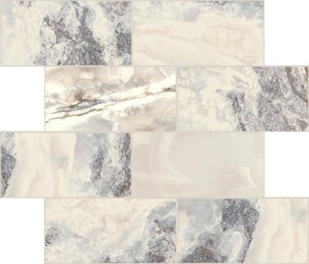 Florim Creative Design Onyx&More White Blend Glossy Dekor Muretto 7,5x15 cm 6 mm