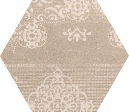 Provenza Gesso Taupe Linen Dekor Esagona Patchwork 25,5x29,4 cm