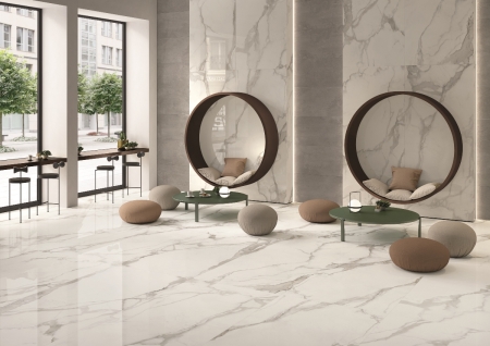 Provenza Unique Marble Boden- und Wandfliese Calacatta Regale glänzend 120x120 cm