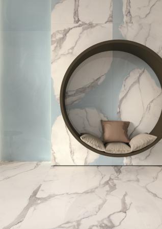 Provenza Unique Marble Boden- und Wandfliese Calacatta Regale glänzend 30x60 cm