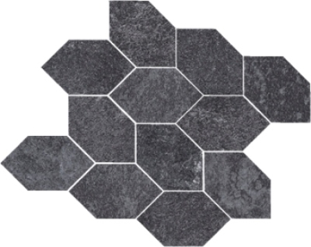 PrimeCollection QuarzStone Mosaik Foliage Black 30x32 cm