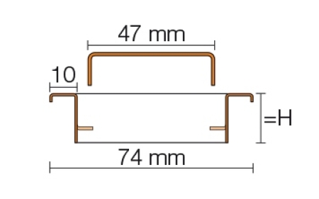 Schlüter KERDI-LINE-A 19 mm Rinnenabdeckung SOLID Graphitschwarz 60 cm