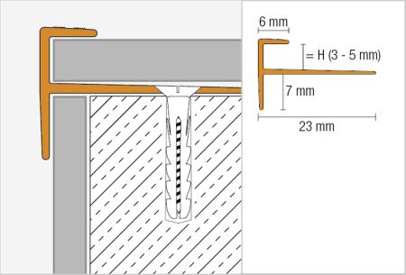 Schlüter VINPRO-STEP Treppenprofil (eckig) chrom gebürstet Höhe: 5 mm