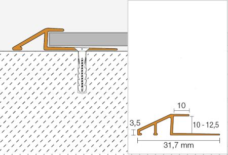 Schlüter VINPRO-U Übergangsprofil (mit Höhenunterschied) chrom gebürstet Höhe: 10 mm