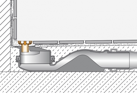 Schlüter KERDI-LINE-VARIO Entwässerungsprofil 120 cm WAVE 34 Graphitschwarz matt