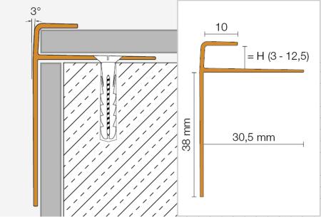 Schlüter VINPRO-STEP-R Treppenprofil (rund) antik bronze gebürstet Höhe: 11 mm