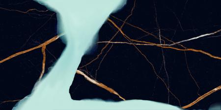 Provenza Unique Marble Boden- und Wandfliese Ambra Sahara Noir glänzend 60x120 cm