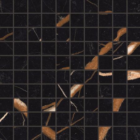 Provenza Unique Marble Mosaik 3x3 Sahara Noir glänzend Matte 30x30 cm