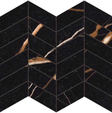 Provenza Unique Marble Mosaico Arrows Sahara Noir glänzend Matte 30x30 cm