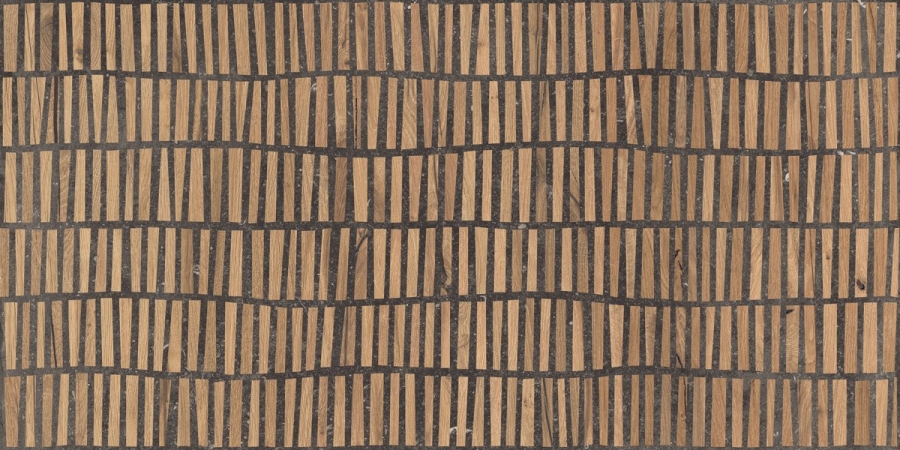 Flaviker Nordik Stone Dekor Domino Black matt strukturiert 60x120 cm