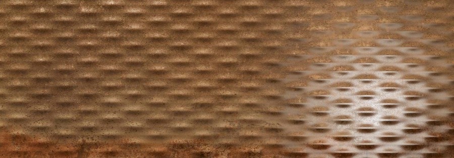 Love Tiles Metallic Corten Wanddekor Grain 35x100 cm