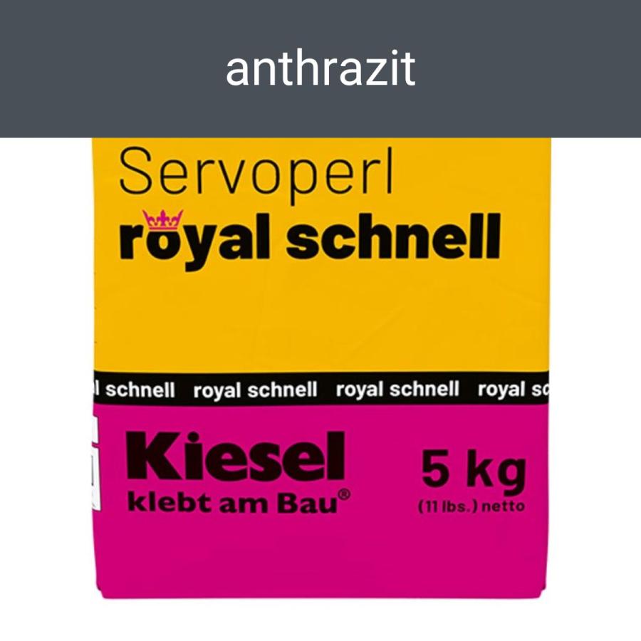 Kiesel Servoperl royal schnell anthrazit flexible Premiumfuge 5 kg Papierbeutel