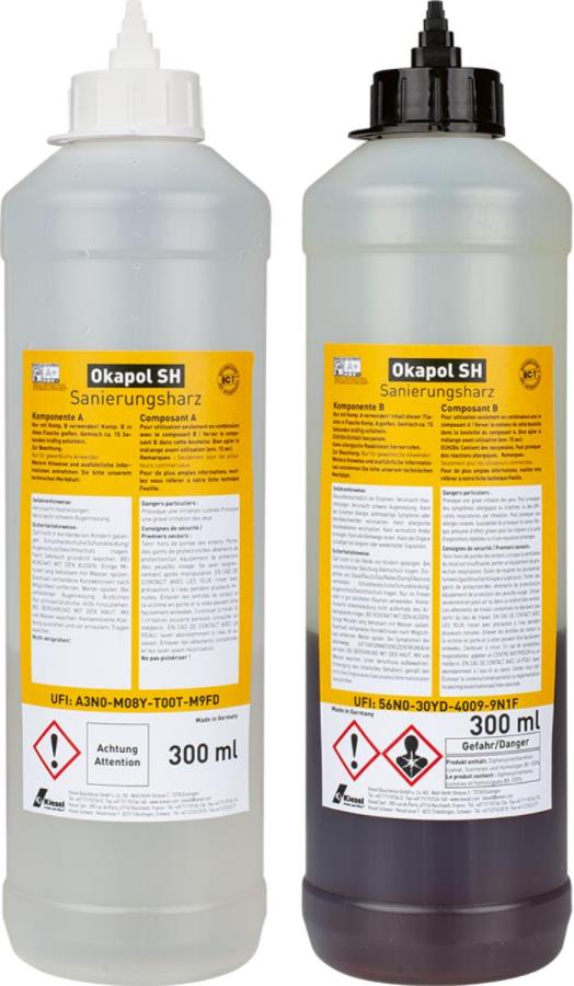 Kiesel Okapol SH Sanierungsharz Kombigebinde Komponente A (300 ml) + B (300 ml)