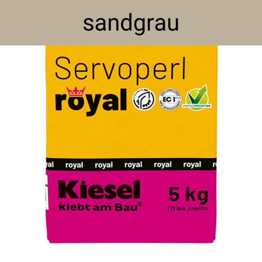 Kiesel Servoperl royal sandgrau flexible Premiumfuge 5 kg Papierbeutel