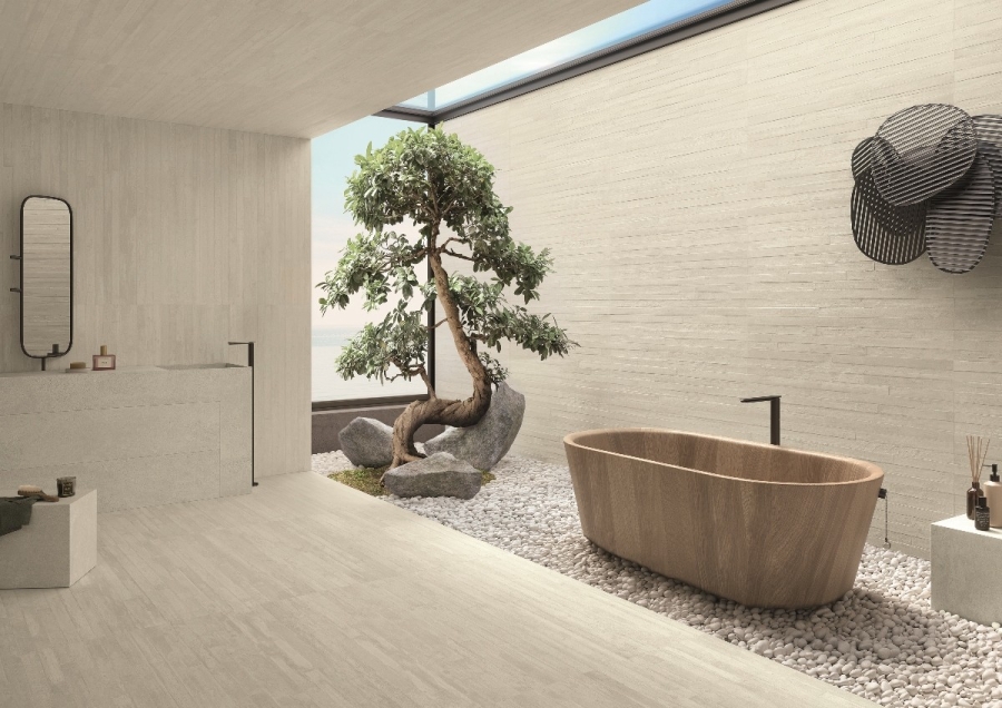 Provenza Re-Play Concrete Boden- und Wandfliese White Recupero 120x120 cm
