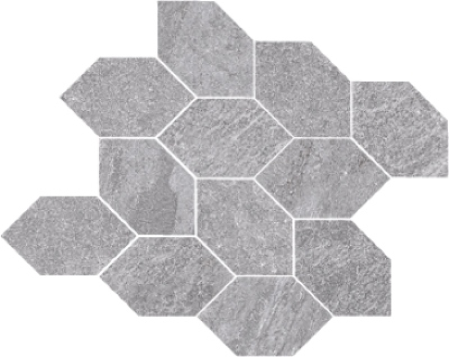 PrimeCollection QuarzStone Mosaik Foliage Grey 30x32 cm