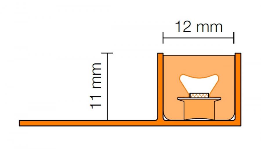 Schlüter LIPROTEC EASY LED-Modul mit Schenkel Warmweiss Aluminium 100 cm