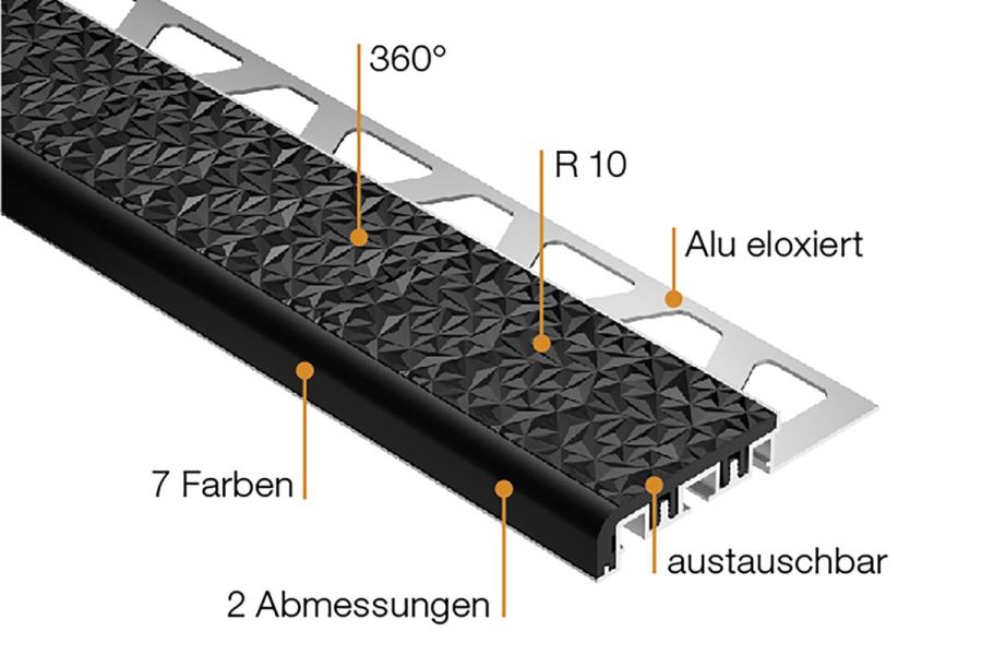 Schlüter TREP-V 60 Treppenprofil, Nussbraun, Länge: 200 cm, Höhe 9 mm