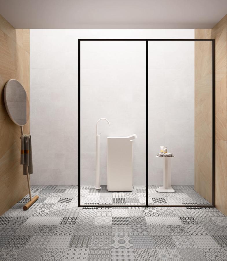 Sant Agostino Set Concrete White Naturale Boden- und Wandfliese 90x90 cm