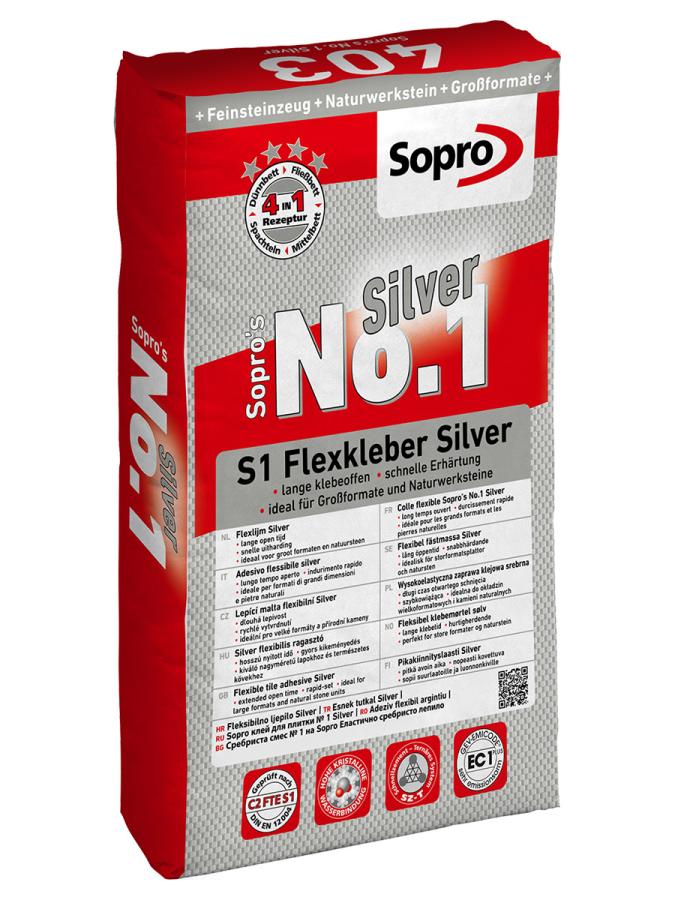 Sopro No.1 S1 FlexKleber silver 403 25kg Sack