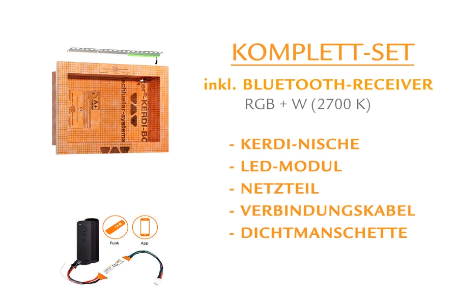 Schlüter LIPROTEC EASY Nischen-Set 508x305mm RGB+W mit Bluetooth-Receiver
