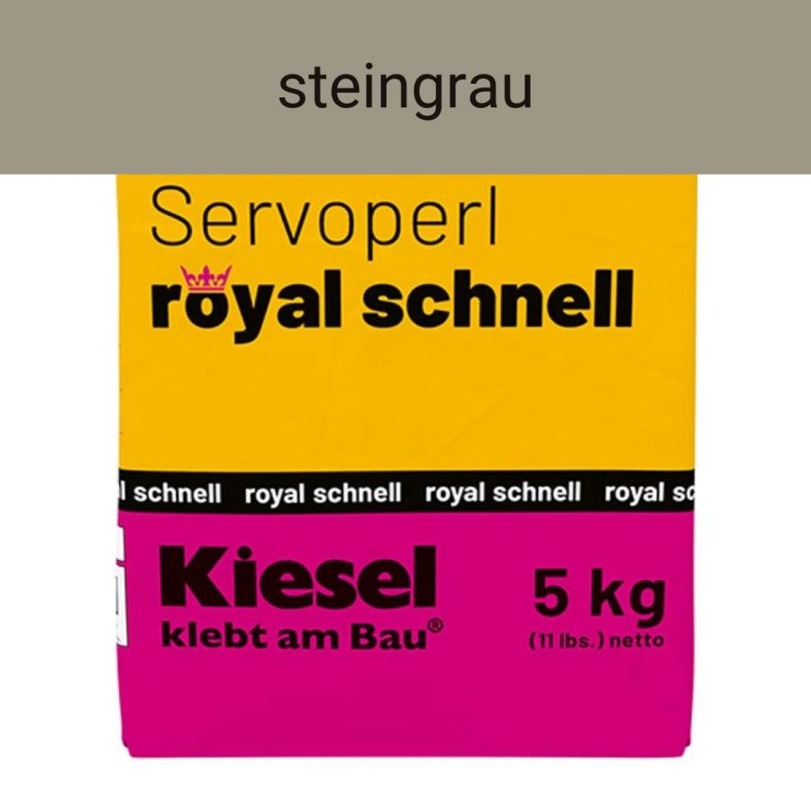 Kiesel Servoperl royal schnell steingrau flexible Premiumfuge 5 kg Papierbeutel