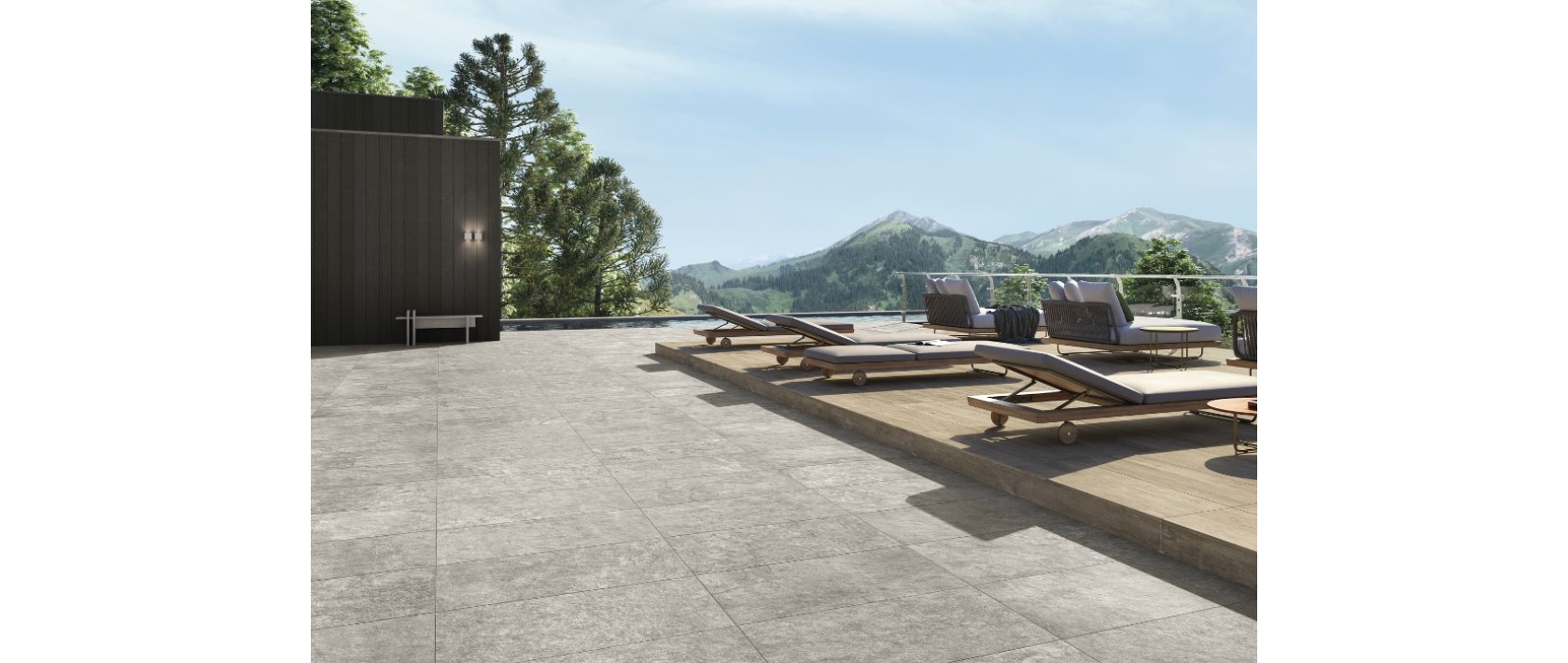 Musterfliesen Terrassenplatten in Steinoptik