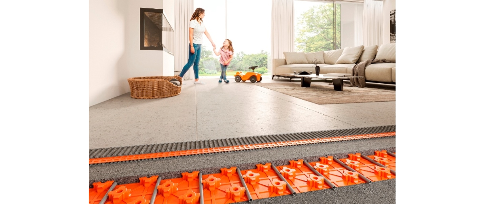 Warmwasser-Fußbodenheizung BEKOTEC-THERM