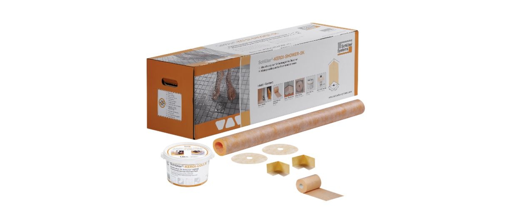 Komplett-Sets (Dichtbahn, Dichtband, Kleber, Formteile)