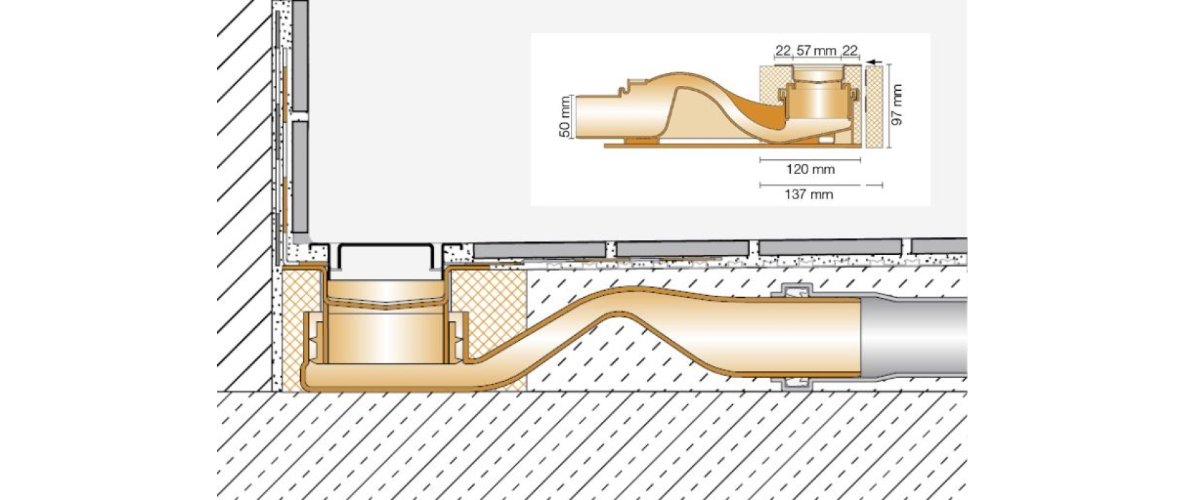 Einbauhöhe 97 mm - KERDI-LINE-F 50