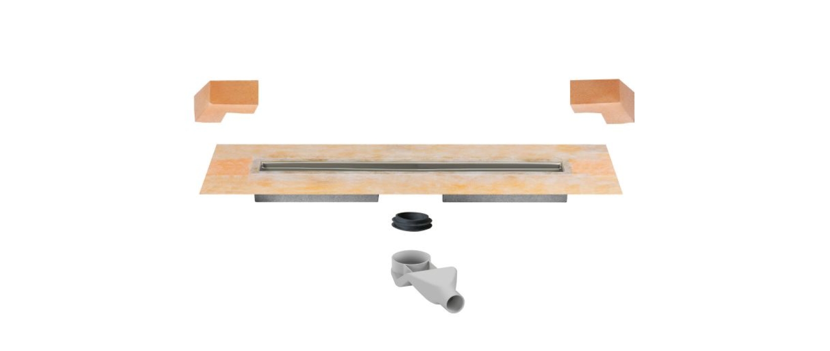 Ablauf Horizontal F40 Superflach - Einbauhöhe: 60 mm