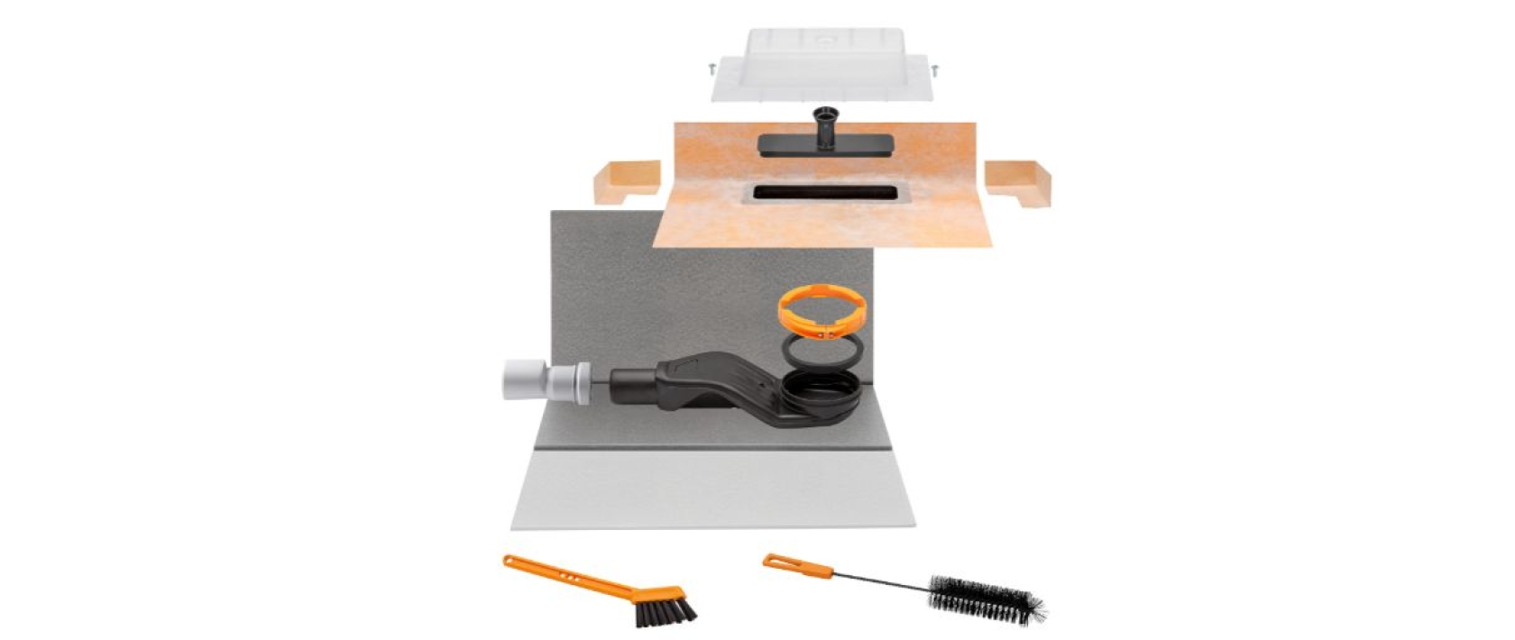 Ablauf Horizontal VARIO - individuell kürzbar - Einbauhöhe: ab 65 mm