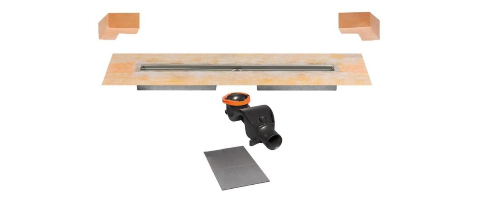 Ablauf Horizontal F50 Flach - Einbauhöhe: 97 mm