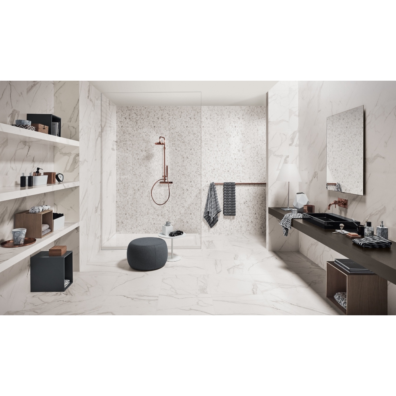 Love Tiles Precious Calacatta Shine Wanddekor Beloved 35x100 cm