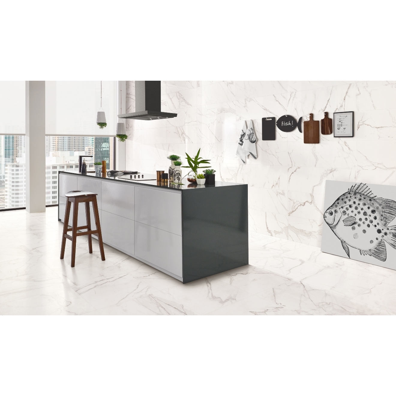 Love Tiles Precious Calacatta Shine Wanddekor Beloved 35x100 cm