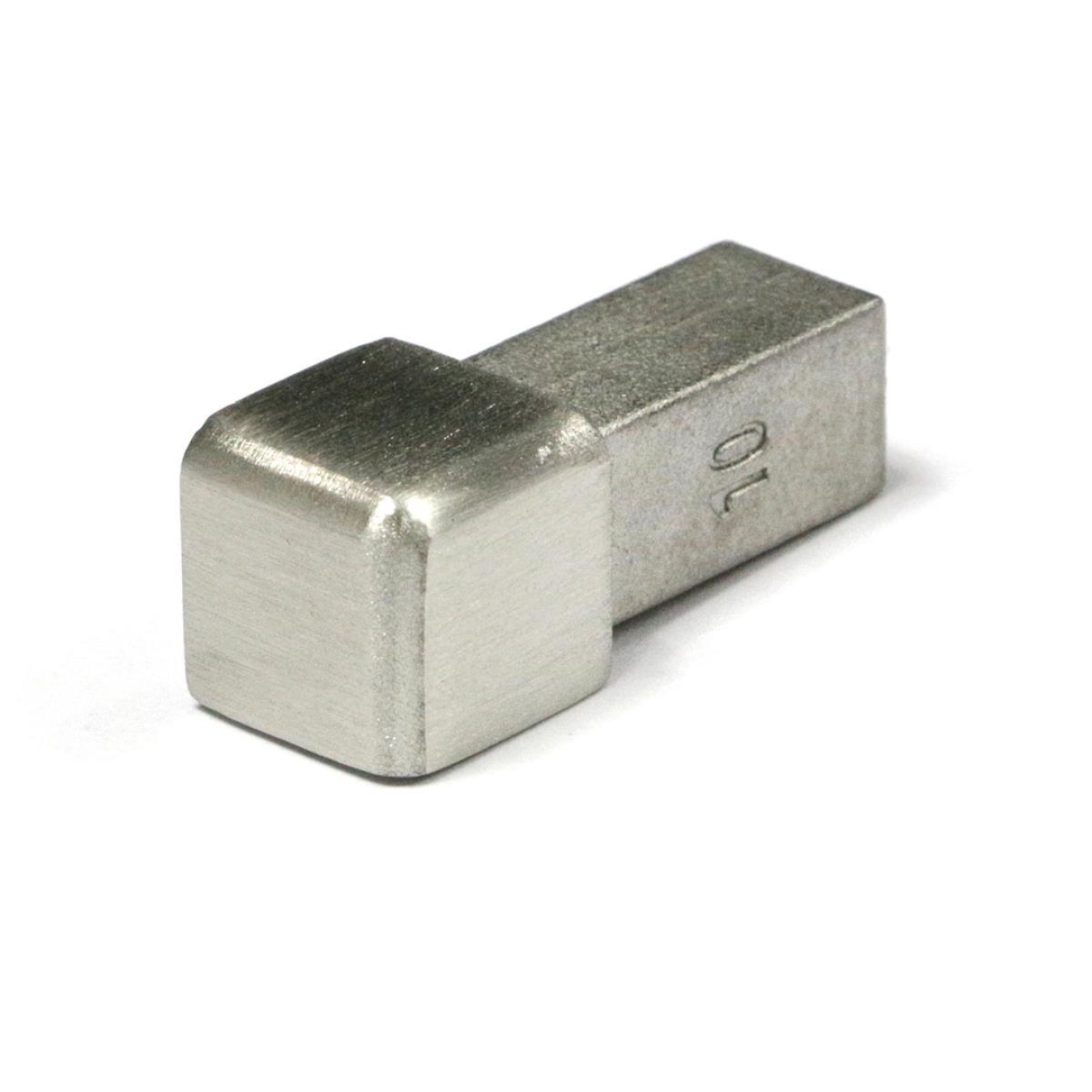 PrimeCollection, Ecke Quadrat 10mm Edelstahl-gebürstet EFEQSG100