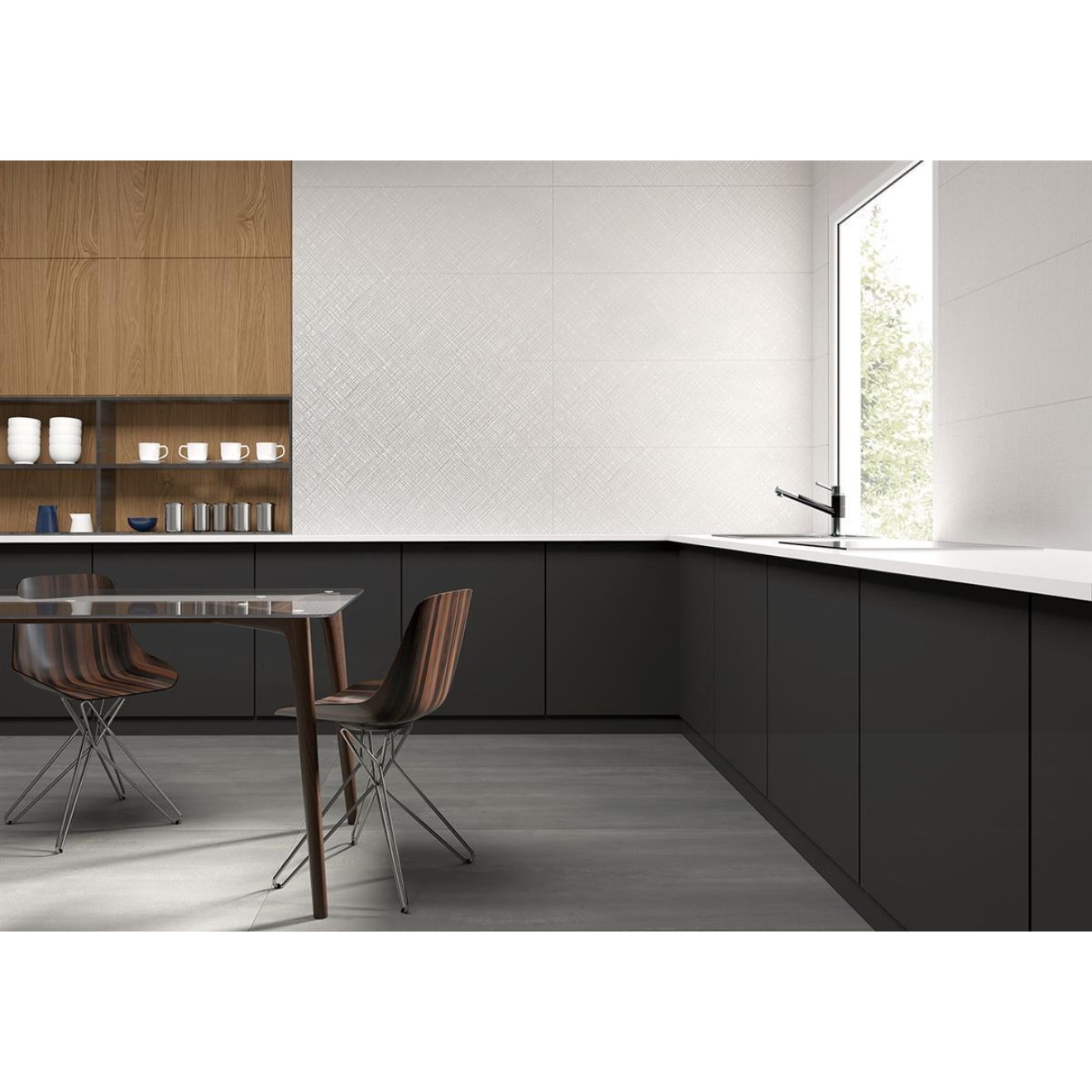 Keraben Essential Wandfliese Concret White 40x120 cm