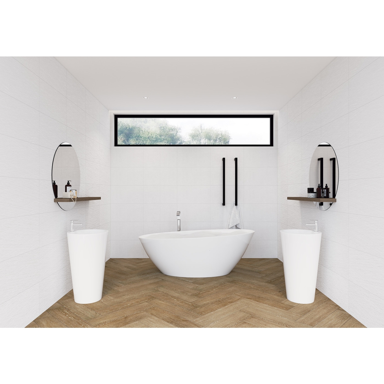 Keraben Essential Wandfliese Concret White 30x60 cm