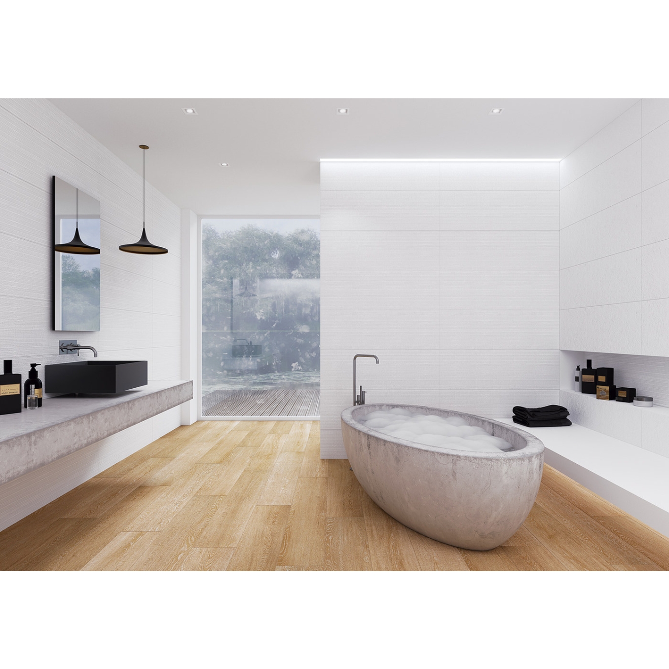 Keraben Essential Wandfliese Concret White 30x60 cm