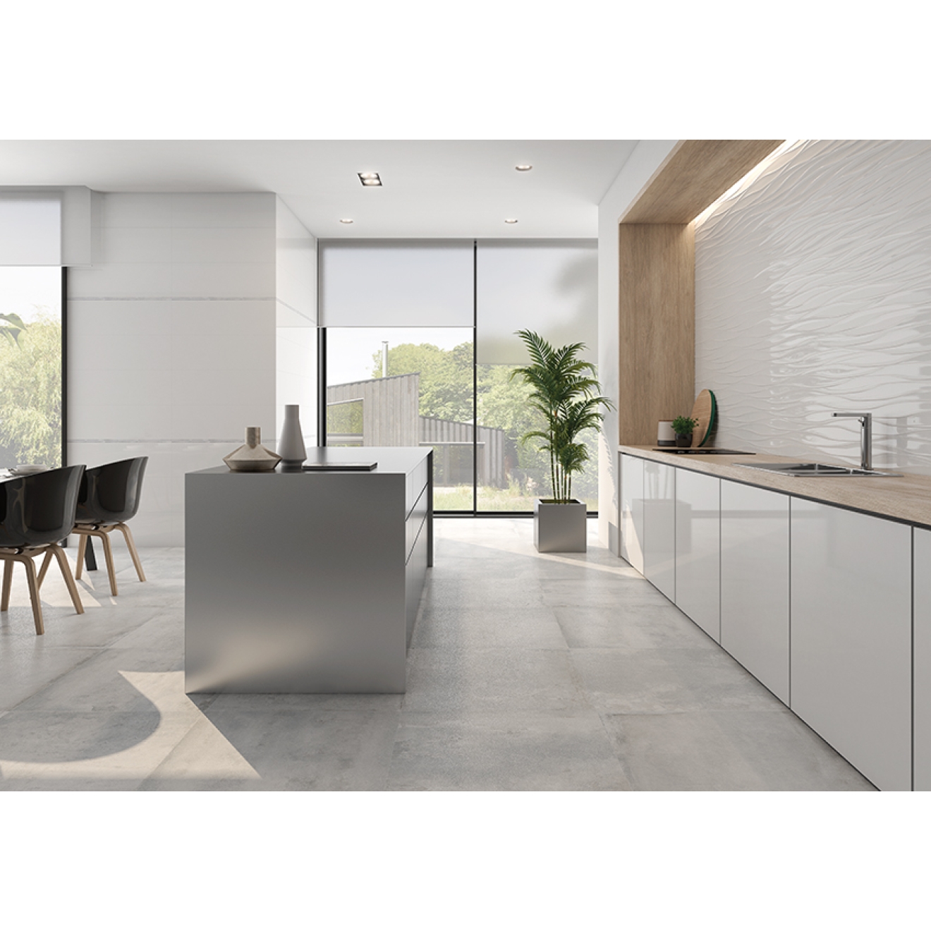 Keraben Superwhite Dekor weiß Wind gloss glänzend 30x60 cm