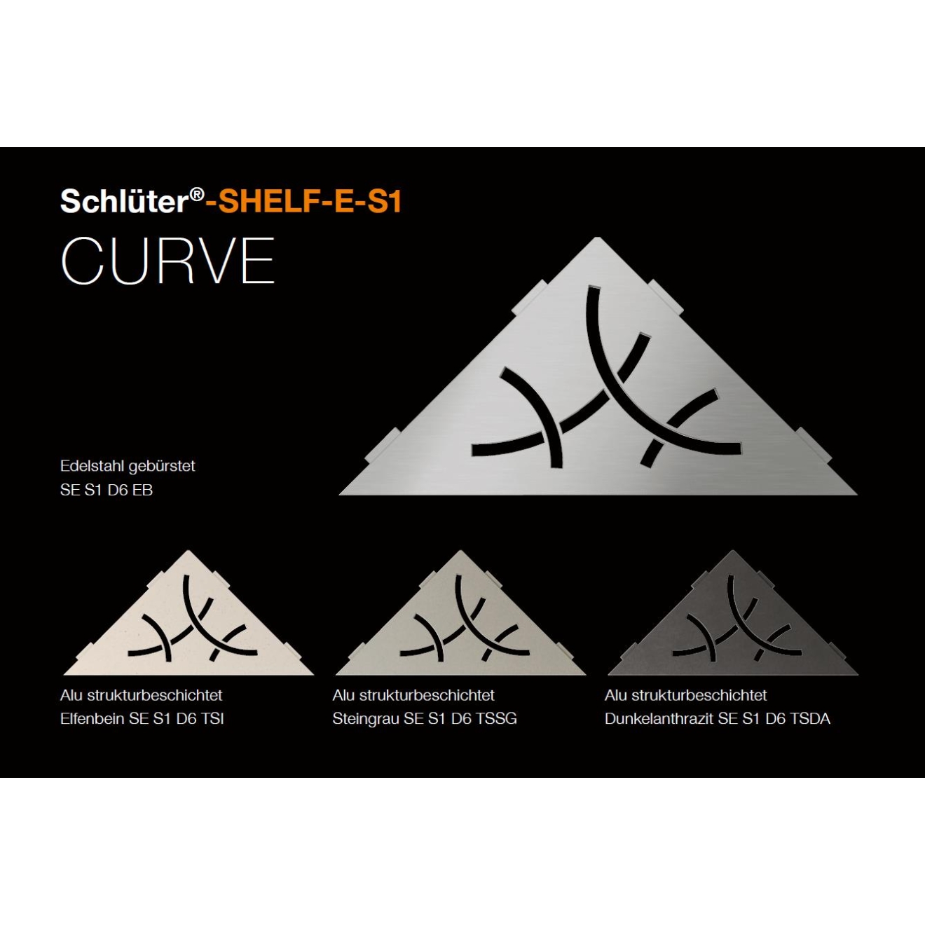 Schlüter Wandablage SHELF-E Grau 210x210 mm