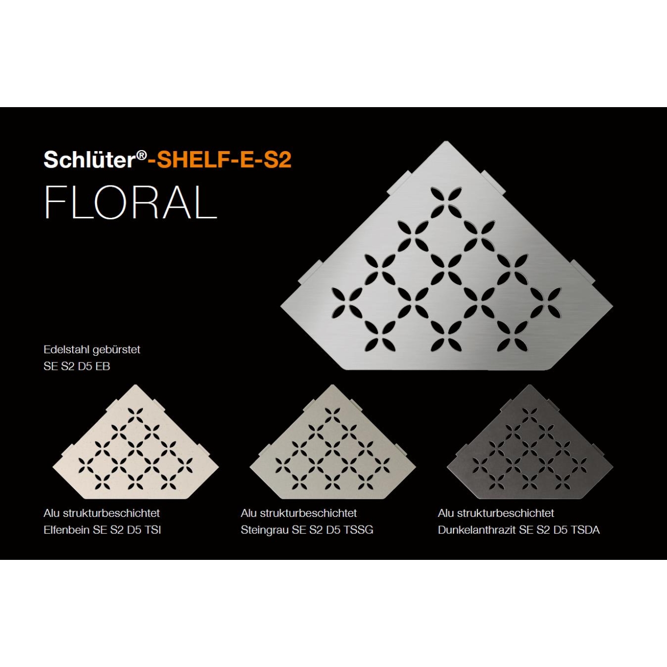 Schlüter Wandablage SHELF-E Edelstahl gebürstet 195x195 mm