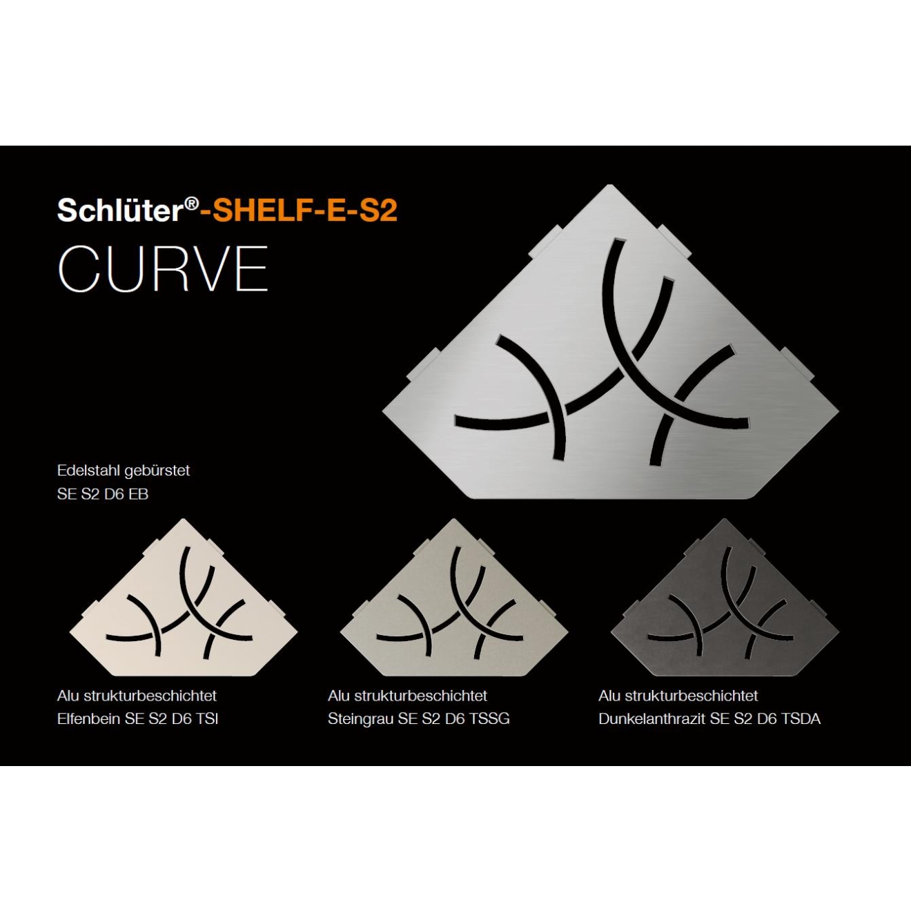 Schlüter Wandablage SHELF-E Edelstahl gebürstet 195x195 mm