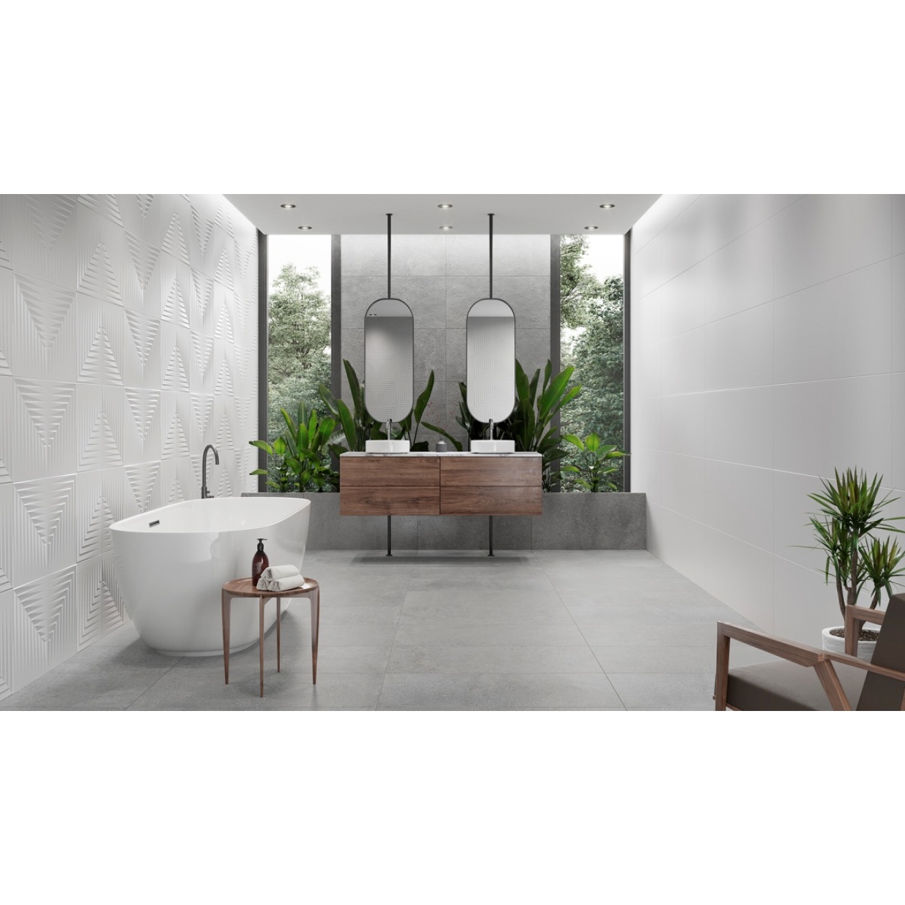 Keraben Superwhite Wandfliese weiß 40x120 cm - glänzend