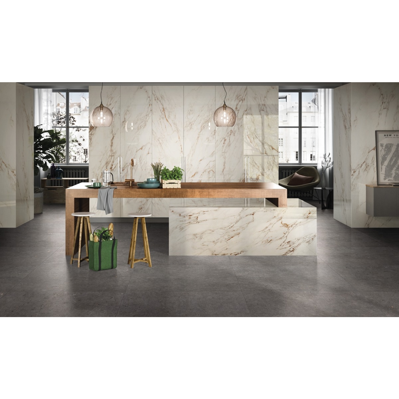 Pastorelli Biophilic Wand- und Bodenfliese Dark Grey 20x120 cm