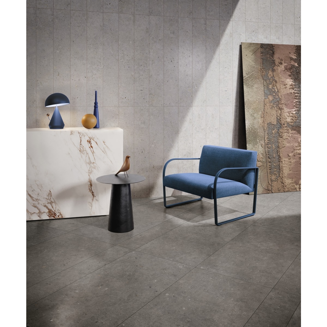 Pastorelli Biophilic Wand- und Bodenfliese Dark Grey 20x120 cm