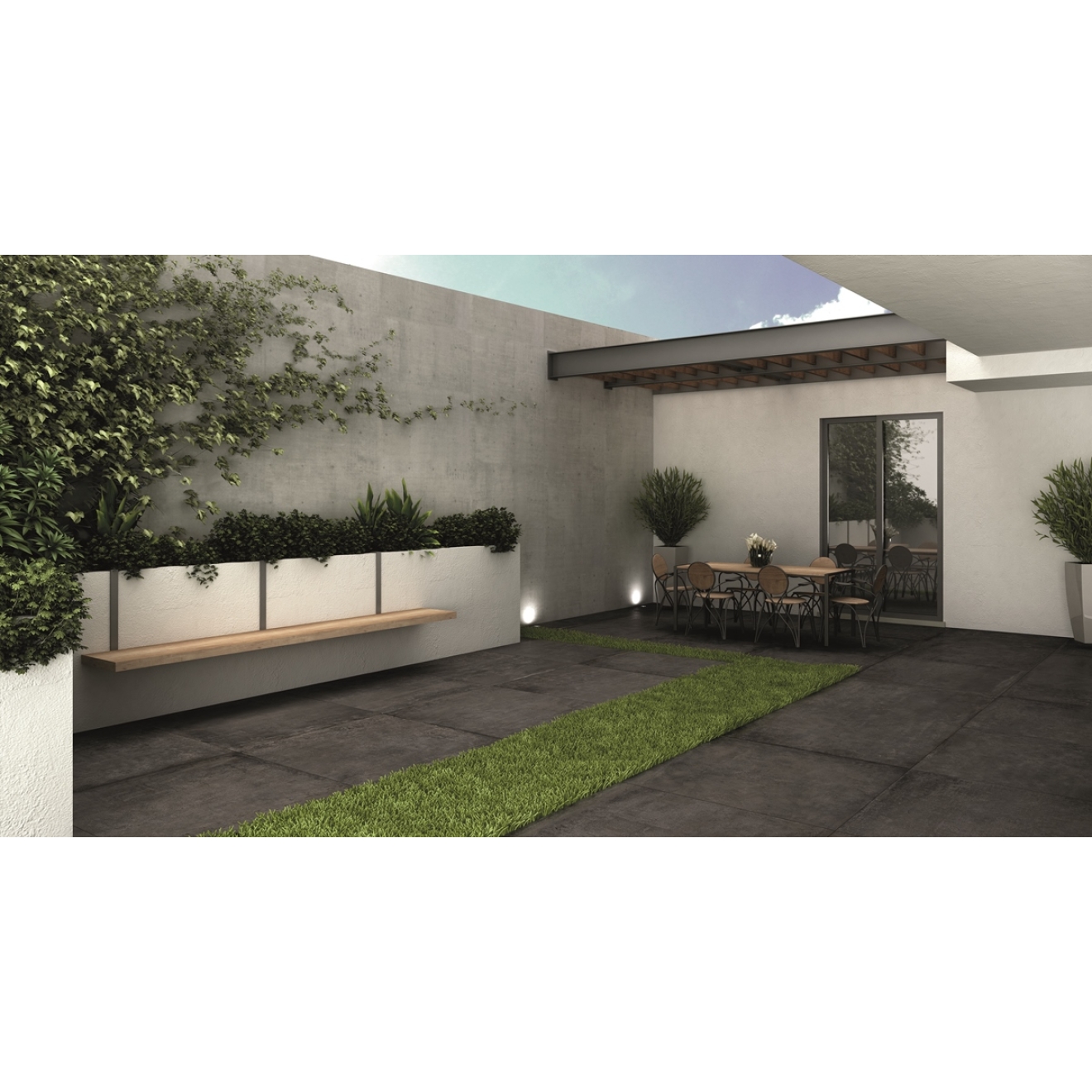PrimeCollection Flow Black Terrassenplatte 100x100x2 cm